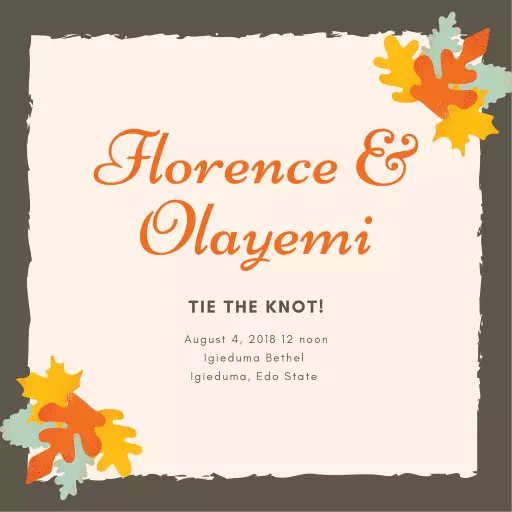 Wedding invitation card