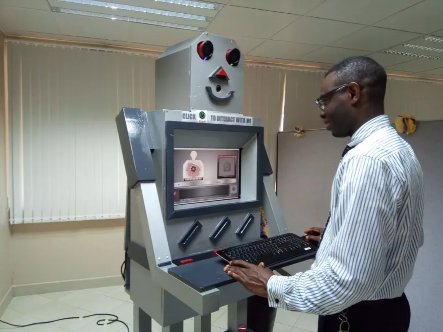 Yemi at the Computer Department of 'The Watchtower', Nigeria